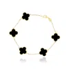 The Lovery Large Onyx Clover Bracelet In Black
