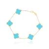 The Lovery Small Turquoise Clover Bracelet In Blue