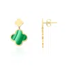 The Lovery Malachite And Gold Clover Drop Earrings In Multi