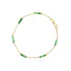 The Lovery Malachite Bar Chain Bracelet In Multi