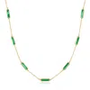 The Lovery Malachite Bar Chain Necklace In Multi