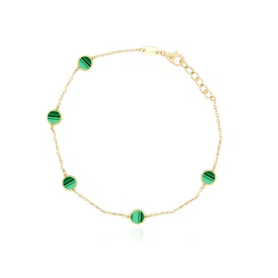 The Lovery Malachite Bubble Chain Bracelet In Green
