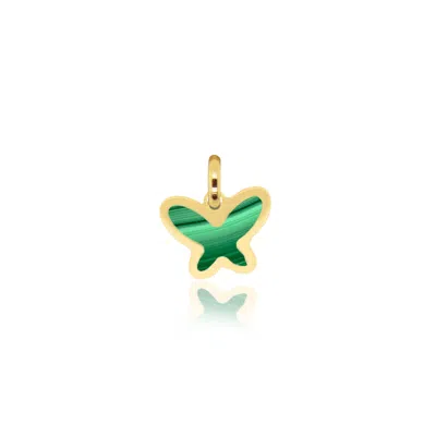 The Lovery Malachite Butterfly Charm 15mm In Multi