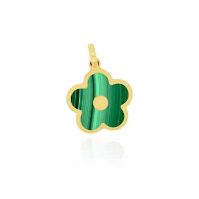 The Lovery Malachite Cherry Blossom Charm In Green