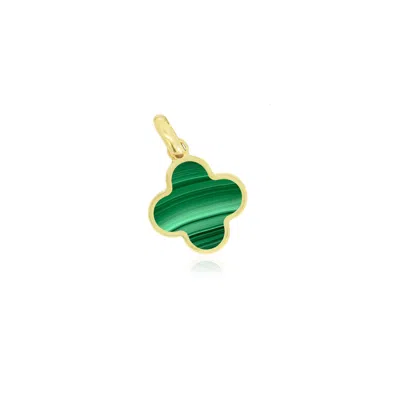 The Lovery Malachite Clover Charm 14 Millimeters In Green