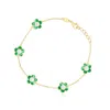 The Lovery Malachite Daisy Bracelet In Green