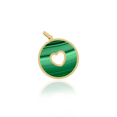 The Lovery Malachite Donut Heart Charm In Multi