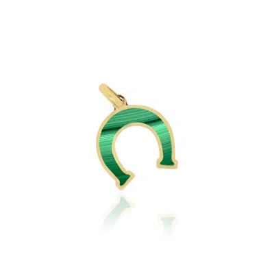 The Lovery Malachite Horseshoe Charm 9mm In Green