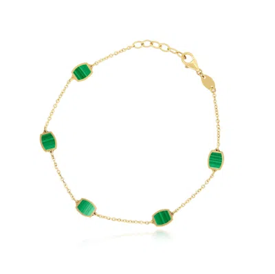 The Lovery Malachite Icon Bracelet In Gold