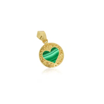 The Lovery Malachite Lace Heart Charm 13mm In Multi