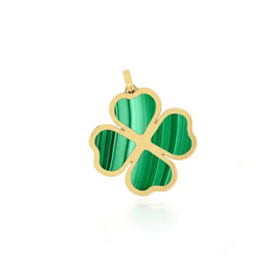 The Lovery Malachite Lucky Clover Charm 18mm In Multi
