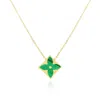 The Lovery Malachite Luxe Flower Necklace In Multi