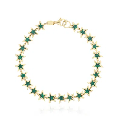 The Lovery Malachite Star Bracelet In Gold