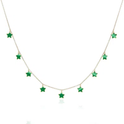 The Lovery Malachite Star Dangle Necklace In Multi