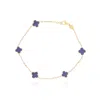 The Lovery Mini Amethyst Clover Bracelet In Green
