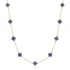 The Lovery Mini Amethyst Clover Necklace In Green