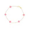The Lovery Mini Bubblegum Pink Clover Bracelet In Multi