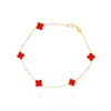 The Lovery Mini Coral Clover Bracelet In Pink