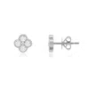 The Lovery Mini Diamond Clover Stud Earrings In Blue