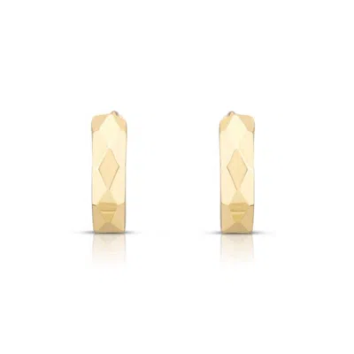 The Lovery Mini Faceted Gold Huggie Hoop Earrings