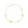 The Lovery Mini Gold Alternating Open Clover Bracelet
