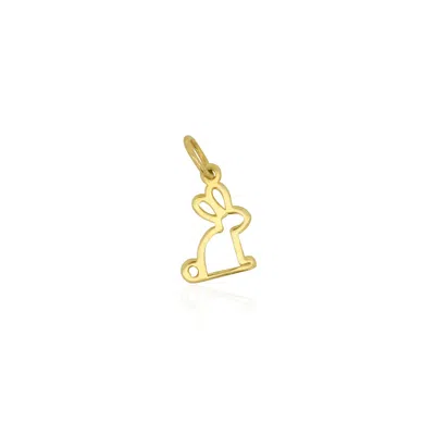 The Lovery Mini Gold Bunny Charm In Multi