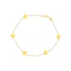 The Lovery Mini Gold Clover Bracelet In Multi