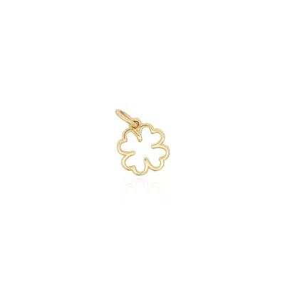 The Lovery Mini Gold Clover Charm In Multi