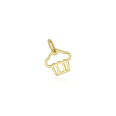 The Lovery Mini Gold Cupcake Charm In Multi