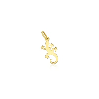 The Lovery Mini Gold Lizard Charm In Multi