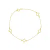 The Lovery Mini Gold Open Clover Bracelet In Gold