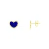 The Lovery Mini Lapis Heart Stud Earrings In Blue