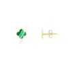The Lovery Mini Malachite Clover Stud Earrings In Multi