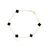 The Lovery Mini Onyx Clover Bracelet In Black