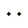 The Lovery Mini Onyx Clover Stud Earrings In Black