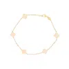 The Lovery Mini Pink Pearl Clover Bracelet In Multi