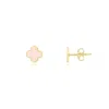 The Lovery Mini Pink Pearl Clover Stud Earrings In Multi