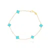 The Lovery Mini Turquoise Clover Bracelet In Blue