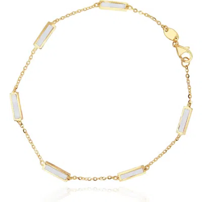 The Lovery Mother Of Pearl Bar Chain Bracelet