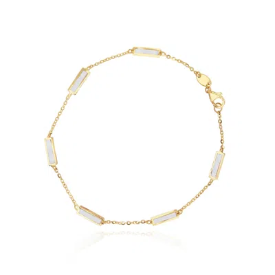 The Lovery Mother Of Pearl Bar Chain Bracelet In Multi