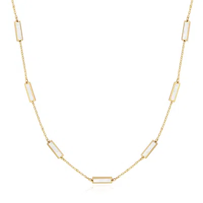The Lovery Mother Of Pearl Bar Chain Necklace In Multi