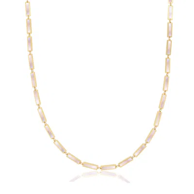 The Lovery Mother Of Pearl Bar Necklace 20 Inches In Multi