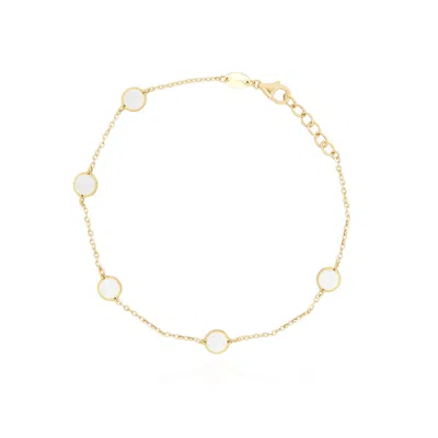 The Lovery Mother Of Pearl Bubble Chain Bracelet In White
