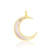 The Lovery Mother Of Pearl Crescent Moon Charm In Multi