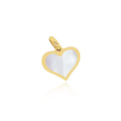 The Lovery Mother Of Pearl Heart Charm 10mm In Multi