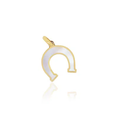 The Lovery Mother Of Pearl Horseshoe Charm 12 Mm In Multi