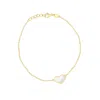 The Lovery Mother Of Pearl Single Heart Bracelet In Silver