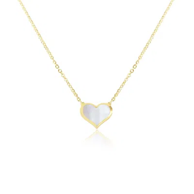 The Lovery Mother Of Pearl Single Heart Necklace In Multi