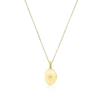 The Lovery North Star Diamond Locket Necklace In Gold