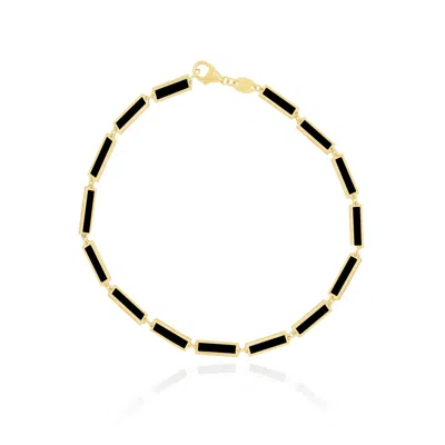 The Lovery Onyx Bar Bracelet In Black
